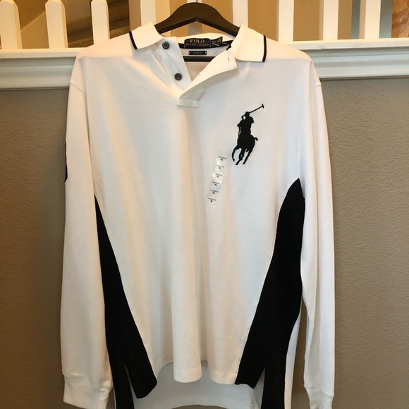 ralph lauren custom fit long sleeve polo
